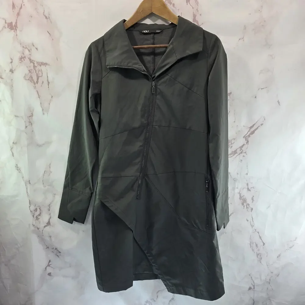 Nau Dress Womens 8 M Gray Windbreaker Zip Long Sleeve Tech Nique Assymetric - Picture 1 of 13